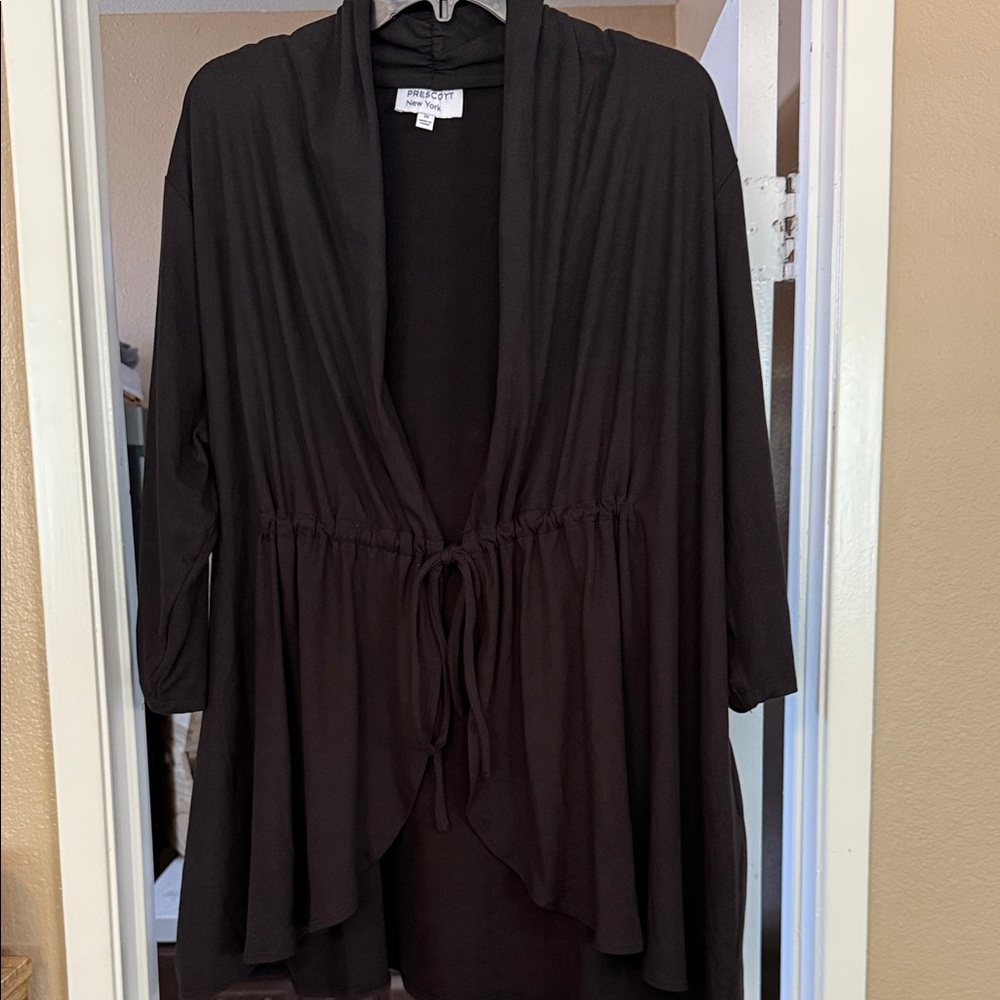 Prescott NY Black Open Front Cardigan